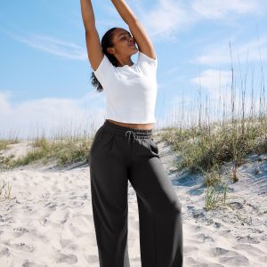 Luxe Sandwash Double Knit Wide Leg Pant